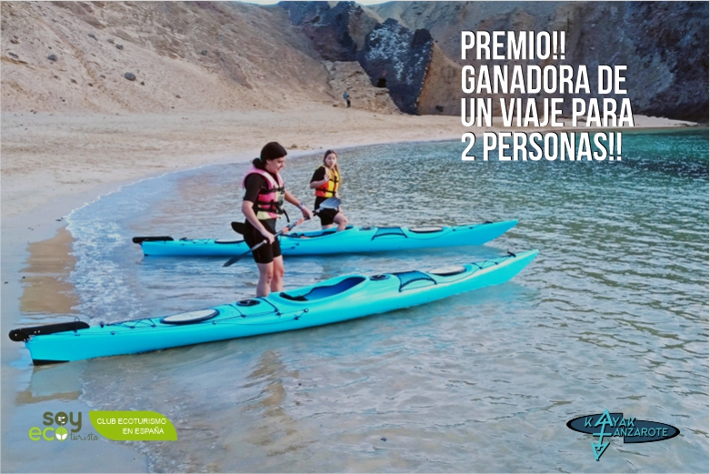 Le gagnant du tirage au sort pour #SOYECOTURISTA | Une cliente de Kayak Lanzarote!!!